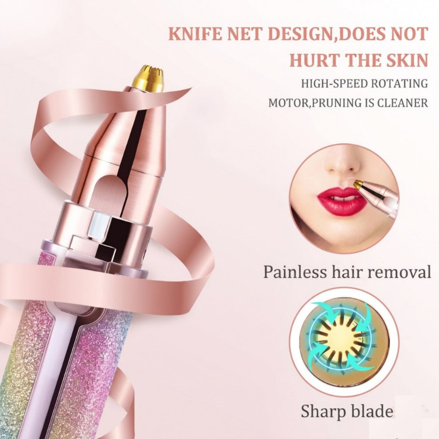 2 in 1 Rechargeable Eyebrow Trimmer – Facial Hair Remover